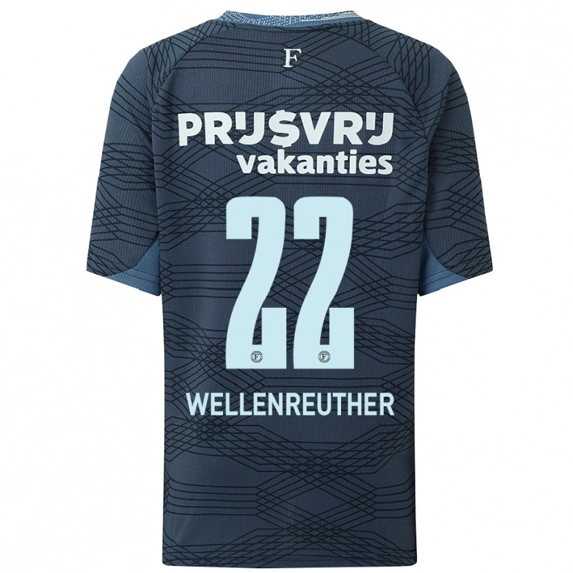 Danxen Kinderen Timon Wellenreuther #22 Zwart Grijs Uitshirt Uittenue 2025/26 T-Shirt