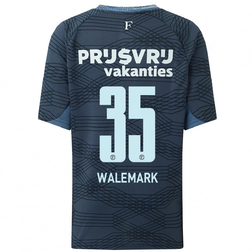 Danxen Kinderen Patrik Walemark #35 Zwart Grijs Uitshirt Uittenue 2025/26 T-Shirt
