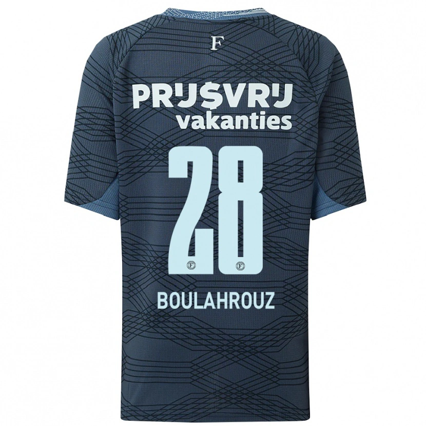 Danxen Kinderen Rayan Boulahrouz #28 Zwart Grijs Uitshirt Uittenue 2025/26 T-Shirt