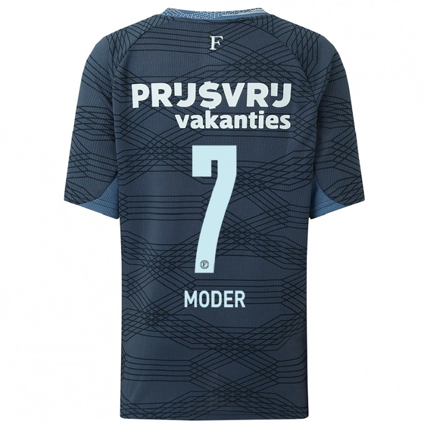 Danxen Kinderen Jakub Moder #7 Zwart Grijs Uitshirt Uittenue 2025/26 T-Shirt