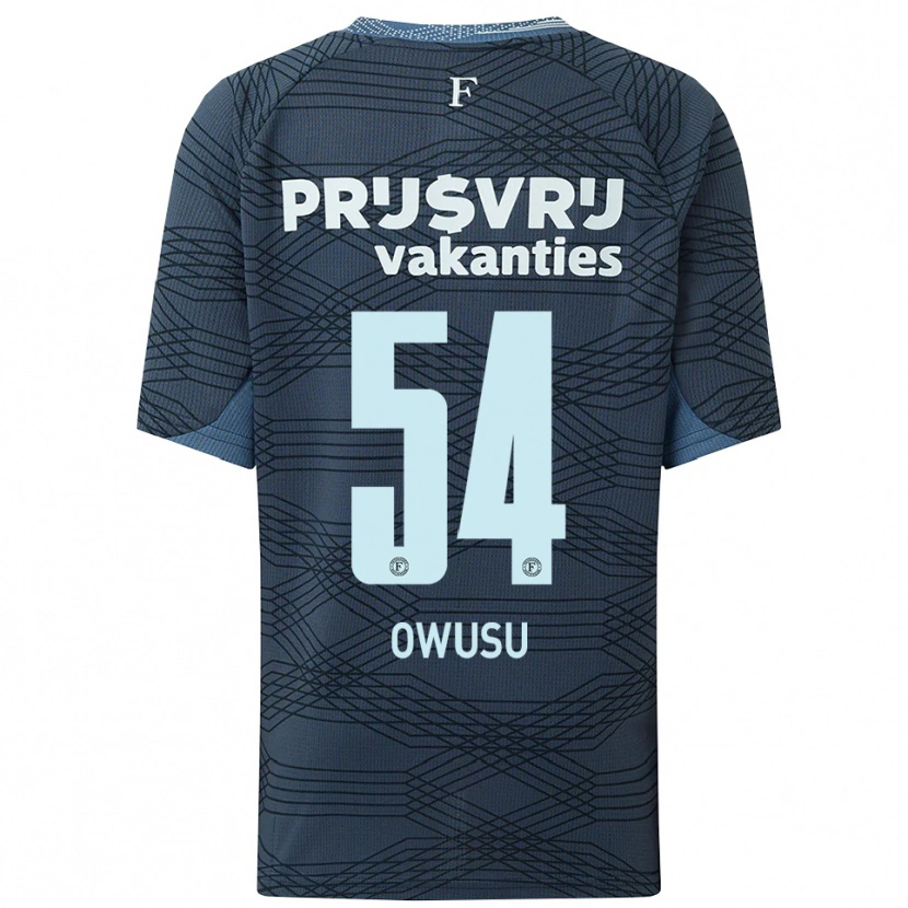 Danxen Kinderen Denzel Owusu #54 Zwart Grijs Uitshirt Uittenue 2025/26 T-Shirt