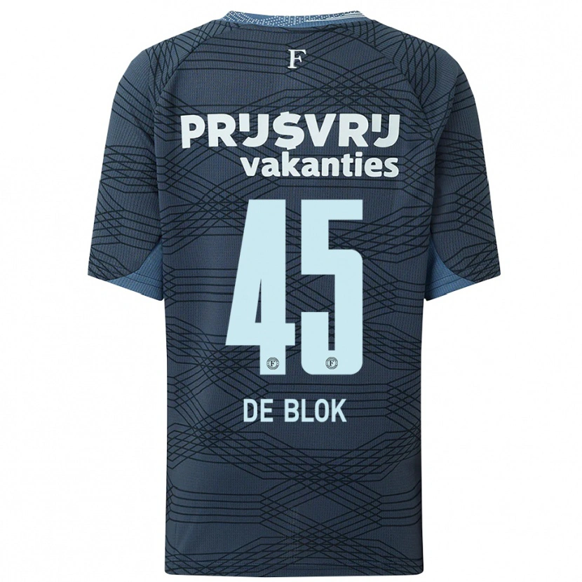 Danxen Kinderen Lars De Blok #45 Zwart Grijs Uitshirt Uittenue 2025/26 T-Shirt