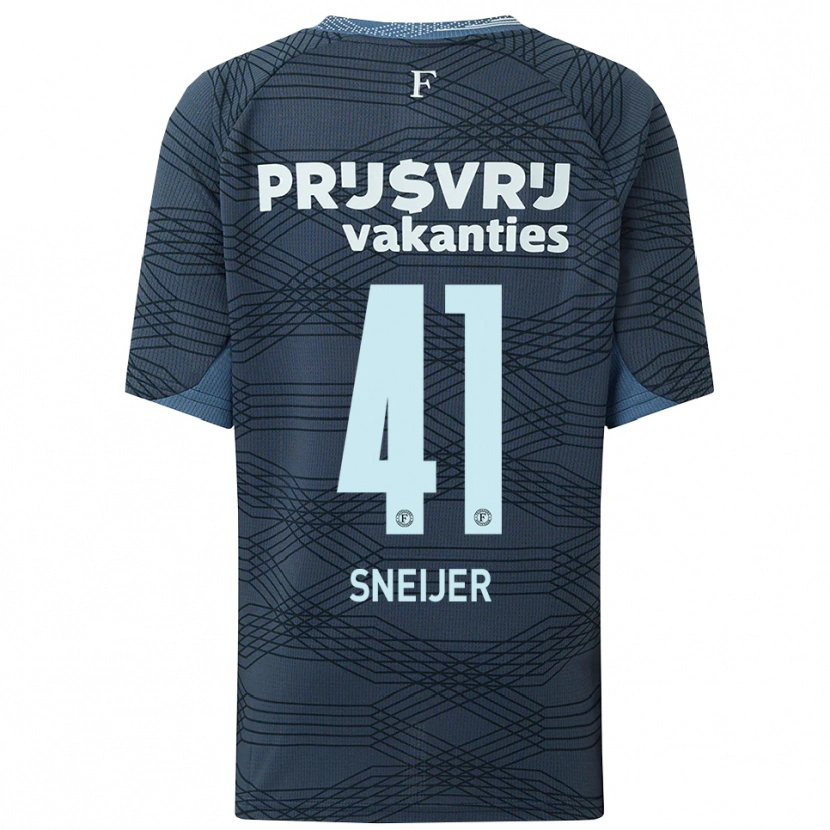 Danxen Kinderen Zino Sneijer #41 Zwart Grijs Uitshirt Uittenue 2025/26 T-Shirt