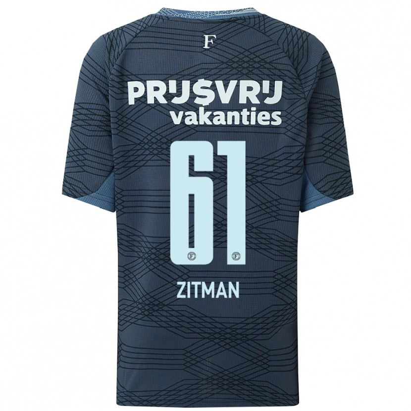 Danxen Kinderen Sven Zitman #61 Zwart Grijs Uitshirt Uittenue 2025/26 T-Shirt