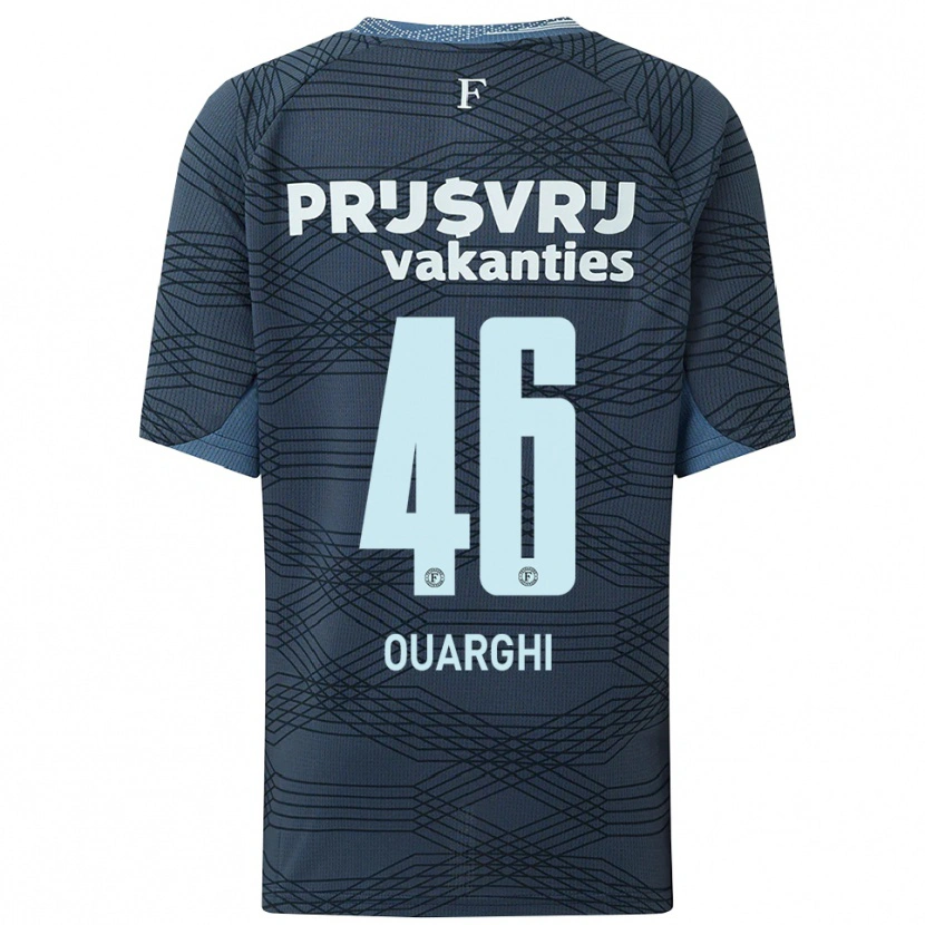 Danxen Kinderen Ayoub Ouarghi #46 Zwart Grijs Uitshirt Uittenue 2025/26 T-Shirt