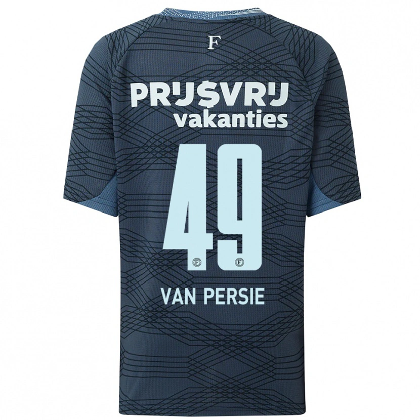 Danxen Kinderen Shaqueel Van Persie #49 Zwart Grijs Uitshirt Uittenue 2025/26 T-Shirt