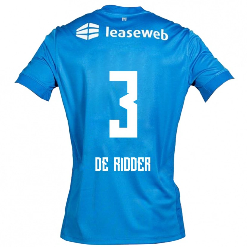Danxen Kinderen Djoeke De Ridder #3 Blauw Wit Uitshirt Uittenue 2025/26 T-Shirt