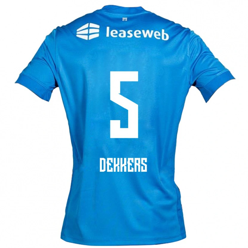 Danxen Kinderen Sem Dekkers #5 Blauw Wit Uitshirt Uittenue 2025/26 T-Shirt