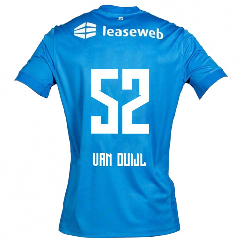 Danxen Kinderen Billy Van Duijl #52 Blauw Wit Uitshirt Uittenue 2025/26 T-Shirt