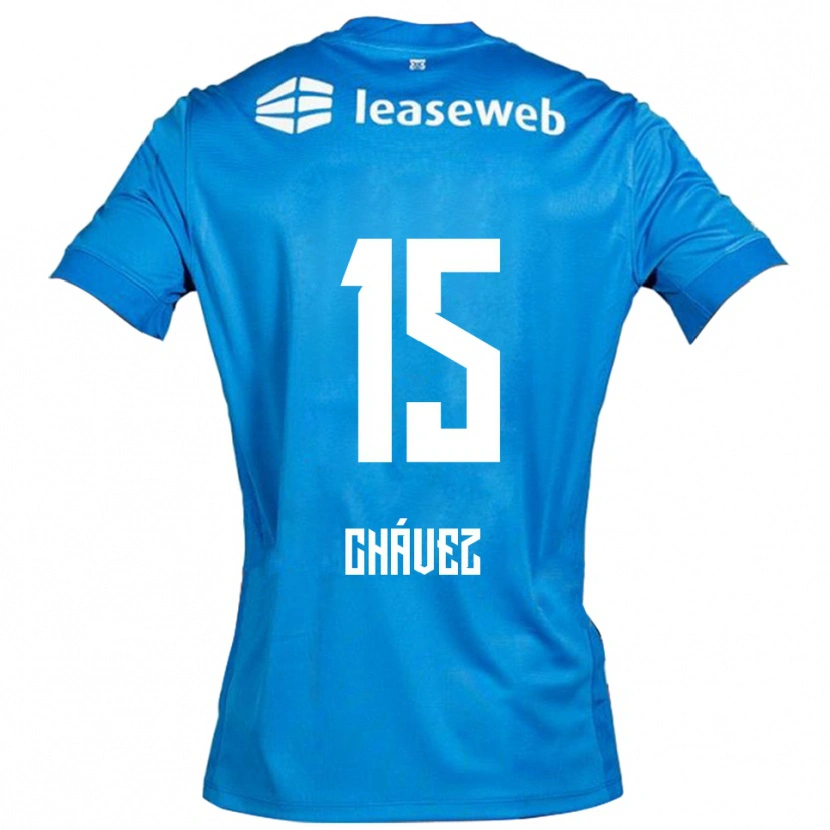 Danxen Kinderen Mateo Chávez #15 Blauw Wit Uitshirt Uittenue 2025/26 T-Shirt