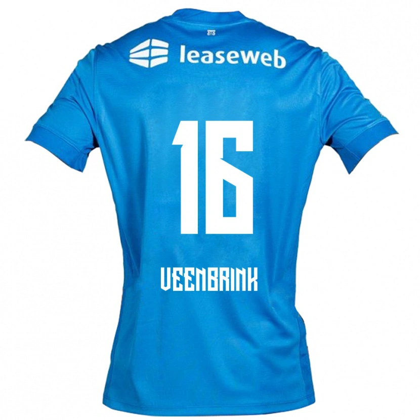 Danxen Kinderen Jayden Veenbrink #16 Blauw Wit Uitshirt Uittenue 2025/26 T-Shirt
