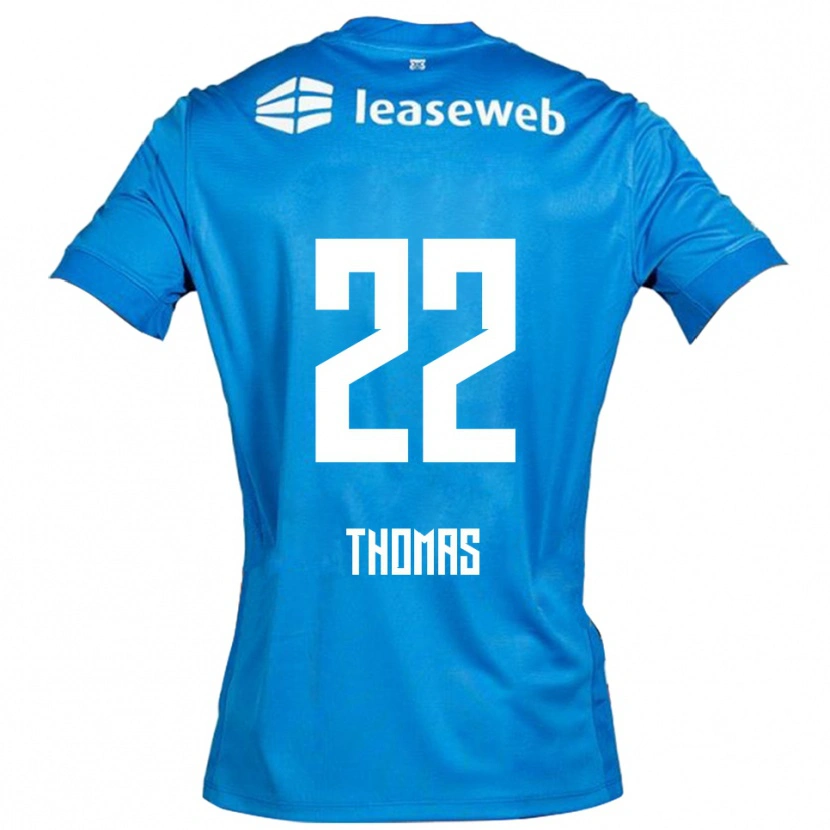 Danxen Kinderen Kealyn Thomas #22 Blauw Wit Uitshirt Uittenue 2025/26 T-Shirt