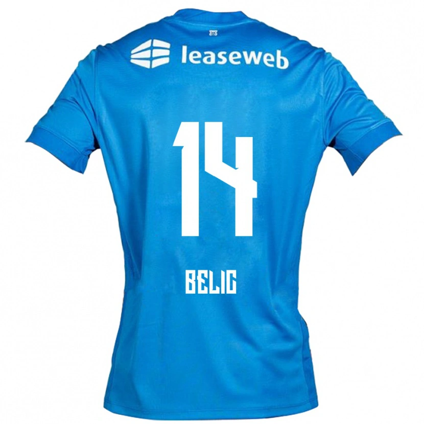 Danxen Kinderen Kristijan Belic #14 Blauw Wit Uitshirt Uittenue 2025/26 T-Shirt