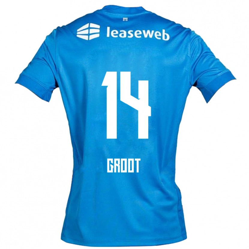 Danxen Kinderen Gijs Groot #14 Blauw Wit Uitshirt Uittenue 2025/26 T-Shirt