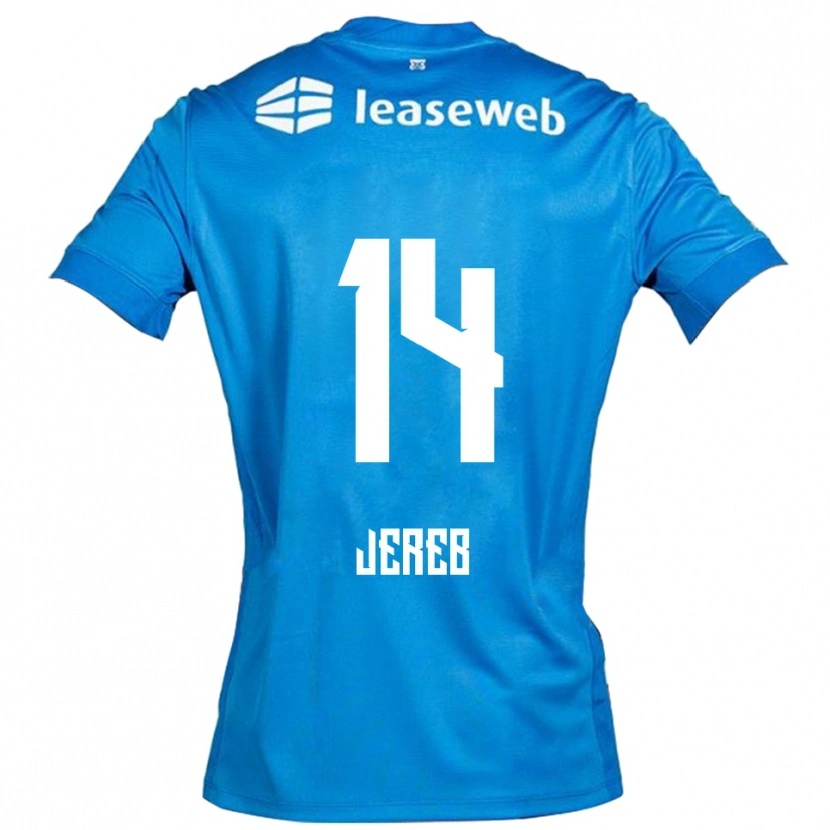 Danxen Kinderen David Jereb #14 Blauw Wit Uitshirt Uittenue 2025/26 T-Shirt