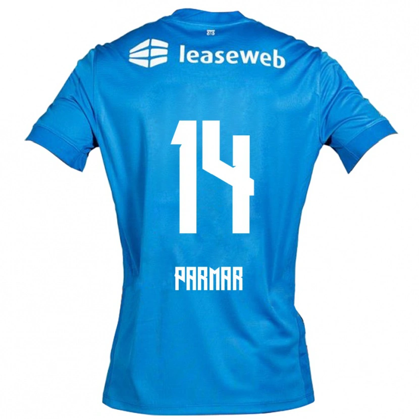 Danxen Kinderen Aryan Parmar #14 Blauw Wit Uitshirt Uittenue 2025/26 T-Shirt