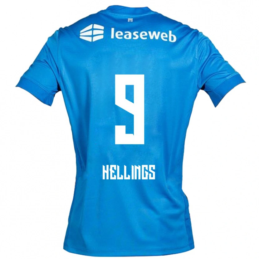 Danxen Kinderen Chavarello Hellings #9 Blauw Wit Uitshirt Uittenue 2025/26 T-Shirt