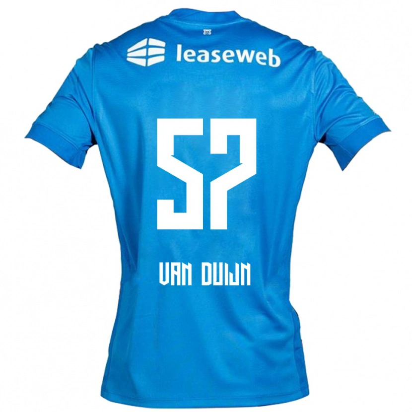 Danxen Kinderen Sem Van Duijn #57 Blauw Wit Uitshirt Uittenue 2025/26 T-Shirt