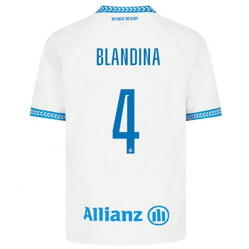 Danxen Kinderen Noham Blandina #4 Blauw Wit Uitshirt Uittenue 2025/26 T-Shirt