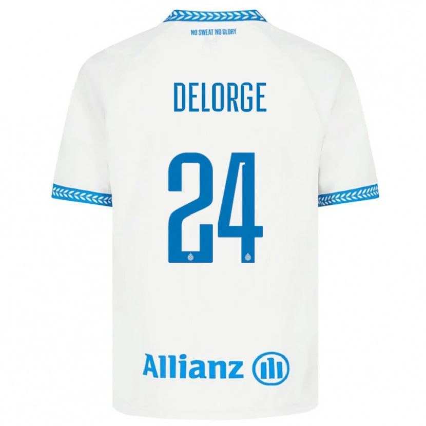 Danxen Kinderen Lucas Delorge #24 Blauw Wit Uitshirt Uittenue 2025/26 T-Shirt