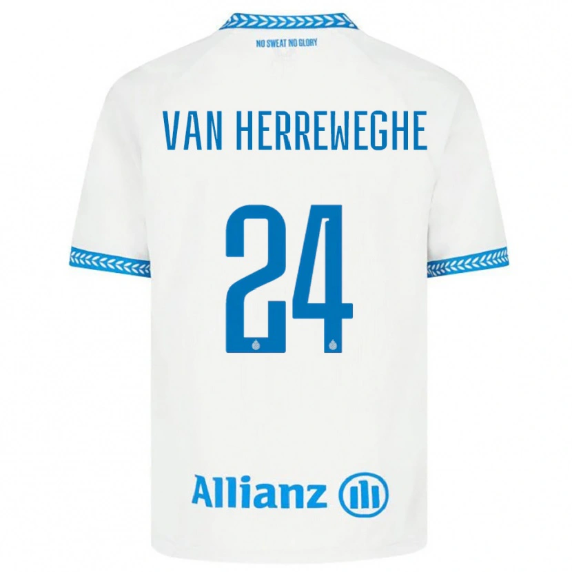 Danxen Kinderen Febe Van Herreweghe #24 Blauw Wit Uitshirt Uittenue 2025/26 T-Shirt