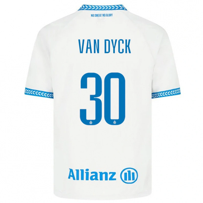 Danxen Kinderen Nell Van Dyck #30 Blauw Wit Uitshirt Uittenue 2025/26 T-Shirt