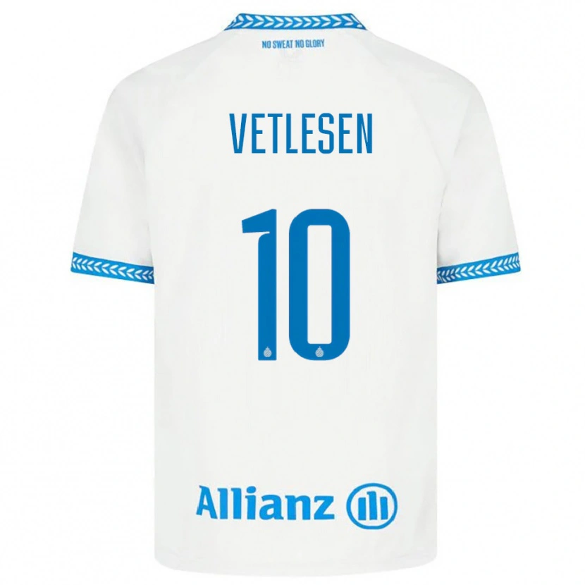 Danxen Kinderen Hugo Vetlesen #10 Blauw Wit Uitshirt Uittenue 2025/26 T-Shirt