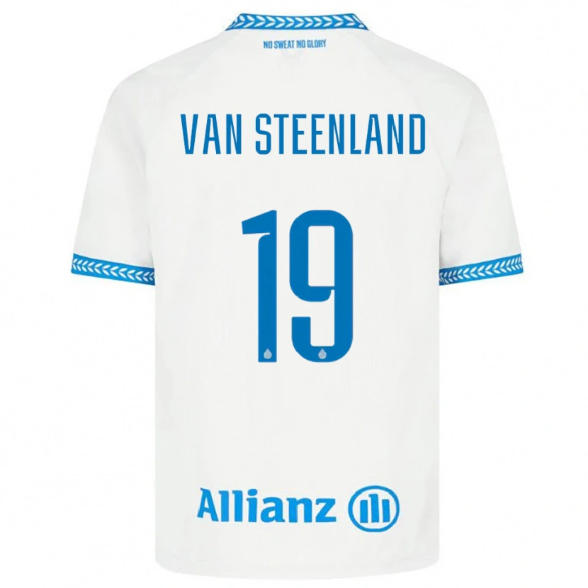 Danxen Kinderen Gilles Van Steenland #19 Blauw Wit Uitshirt Uittenue 2025/26 T-Shirt