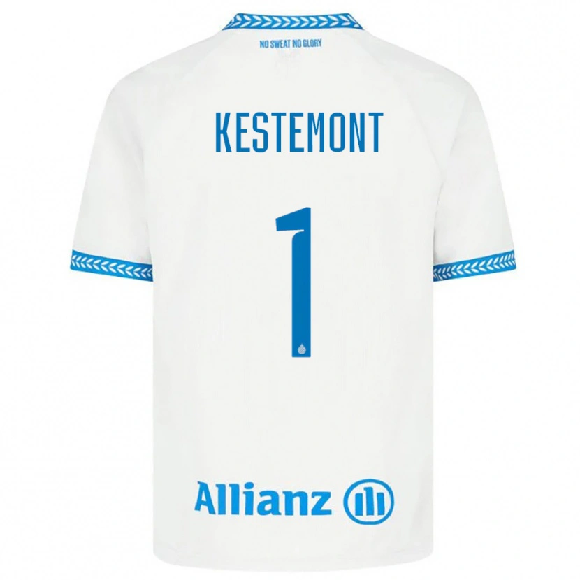 Danxen Kinderen Thibeau Kestemont #1 Blauw Wit Uitshirt Uittenue 2025/26 T-Shirt