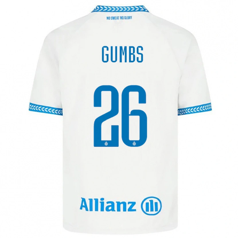 Danxen Kinderen Aisse Gumbs #26 Blauw Wit Uitshirt Uittenue 2025/26 T-Shirt