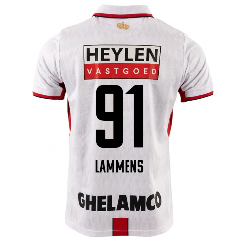 Danxen Kinderen Senne Lammens #91 Wit Rood Uitshirt Uittenue 2025/26 T-Shirt