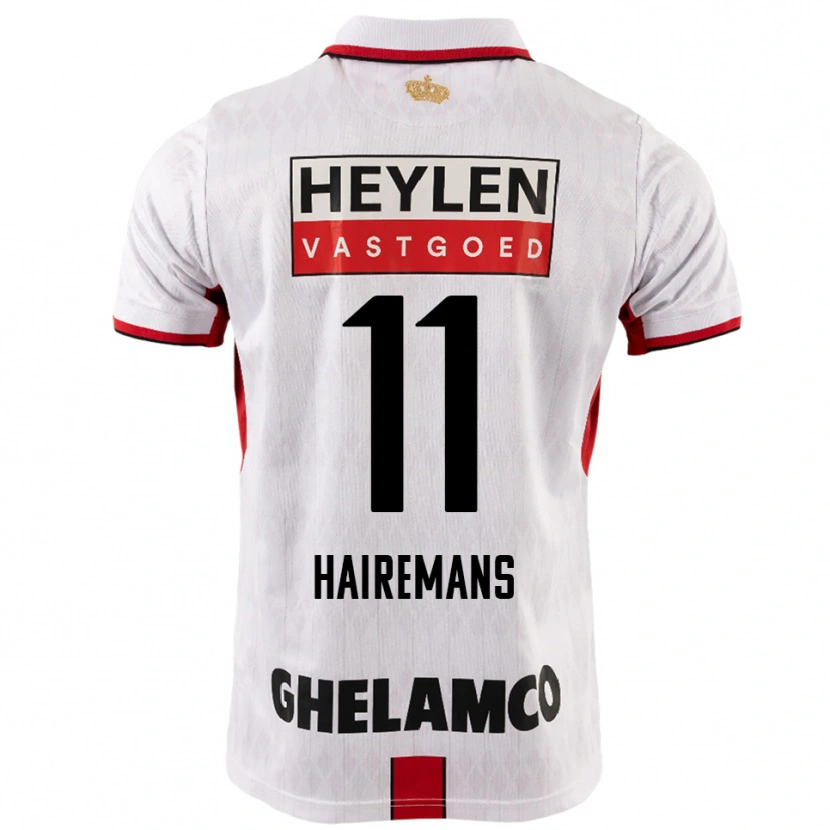 Danxen Kinderen Geoffry Hairemans #11 Wit Rood Uitshirt Uittenue 2025/26 T-Shirt