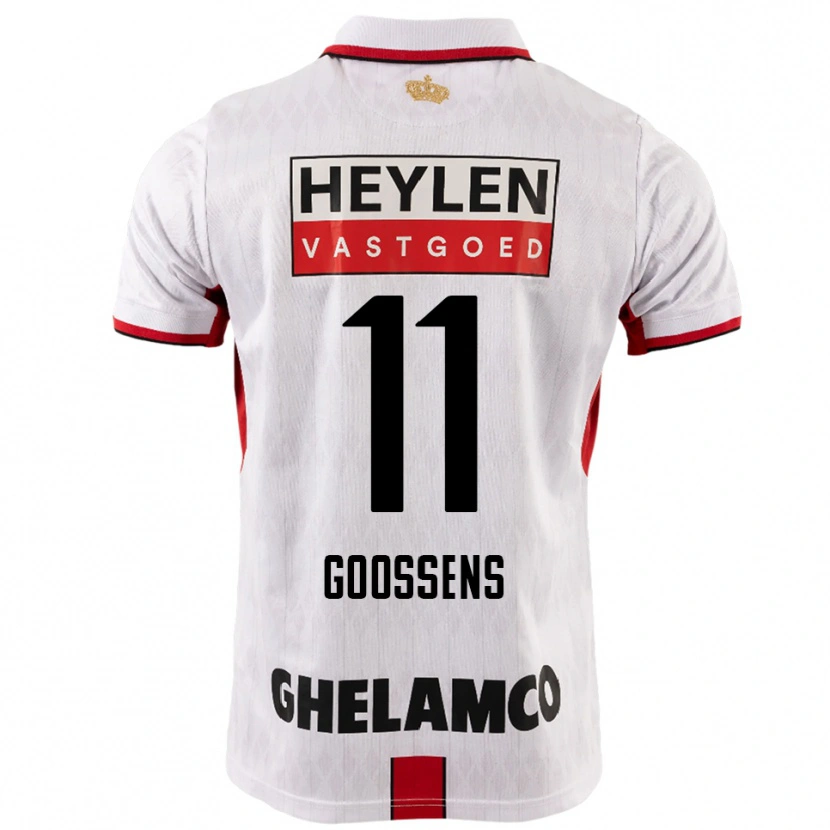 Danxen Kinderen Mattias Goossens #11 Wit Rood Uitshirt Uittenue 2025/26 T-Shirt