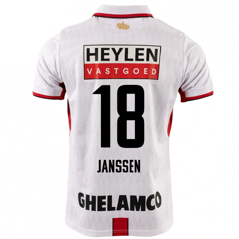 Danxen Kinderen Vincent Janssen #18 Wit Rood Uitshirt Uittenue 2025/26 T-Shirt