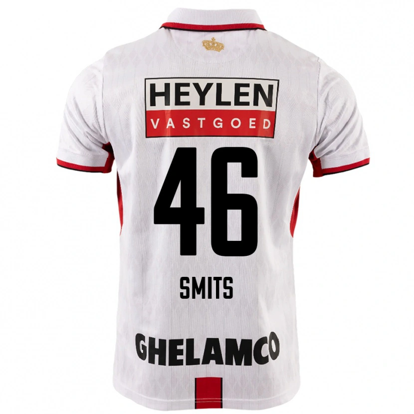 Danxen Kinderen Milan Smits #46 Wit Rood Uitshirt Uittenue 2025/26 T-Shirt