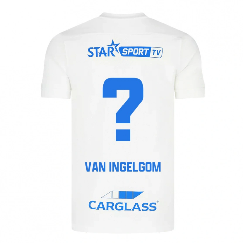 Danxen Kinderen Tijn Van Ingelgom #0 Wit Blauw Uitshirt Uittenue 2025/26 T-Shirt