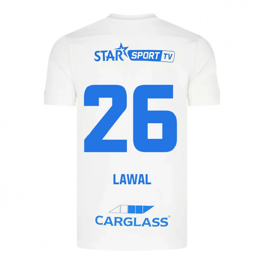 Danxen Kinderen Tobias Lawal #26 Wit Blauw Uitshirt Uittenue 2025/26 T-Shirt