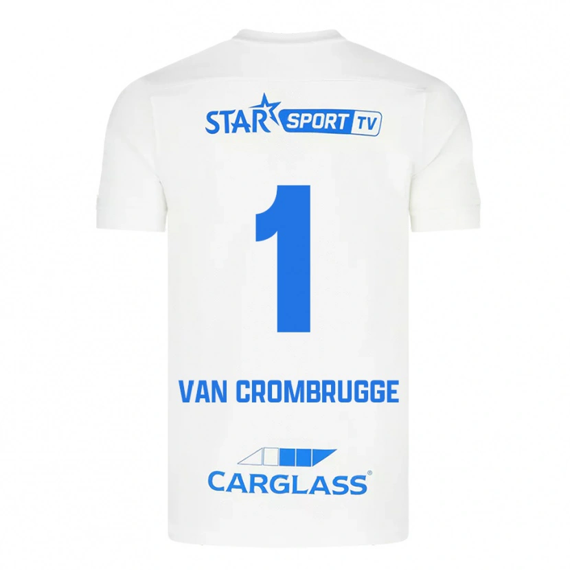 Danxen Kinderen Hendrik Van Crombrugge #1 Wit Blauw Uitshirt Uittenue 2025/26 T-Shirt