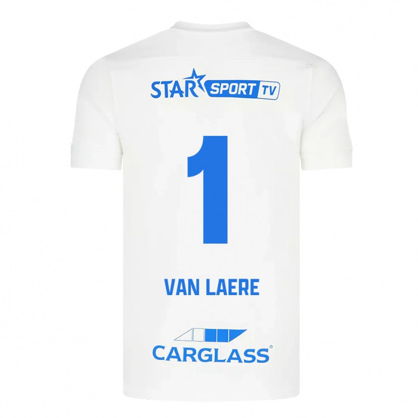 Danxen Kinderen Daan Van Laere #1 Wit Blauw Uitshirt Uittenue 2025/26 T-Shirt