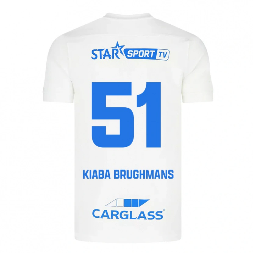 Danxen Kinderen Lucca Brughmans #51 Wit Blauw Uitshirt Uittenue 2025/26 T-Shirt