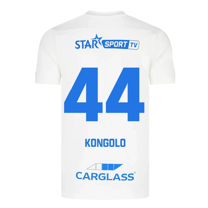 Danxen Kinderen Josué Kongolo #44 Wit Blauw Uitshirt Uittenue 2025/26 T-Shirt