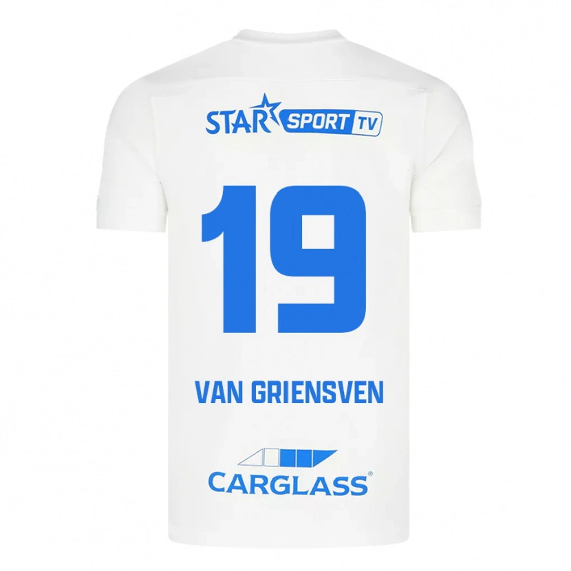 Danxen Kinderen Evy Van Griensven #19 Wit Blauw Uitshirt Uittenue 2025/26 T-Shirt