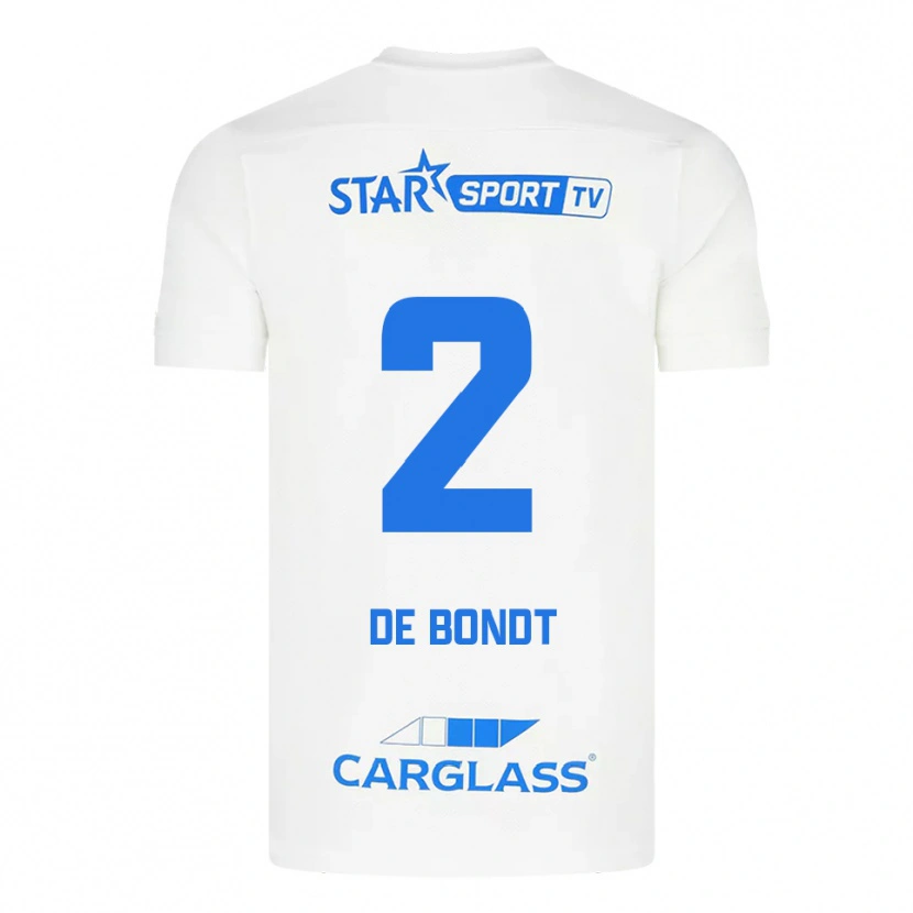 Danxen Kinderen Marith De Bondt #2 Wit Blauw Uitshirt Uittenue 2025/26 T-Shirt