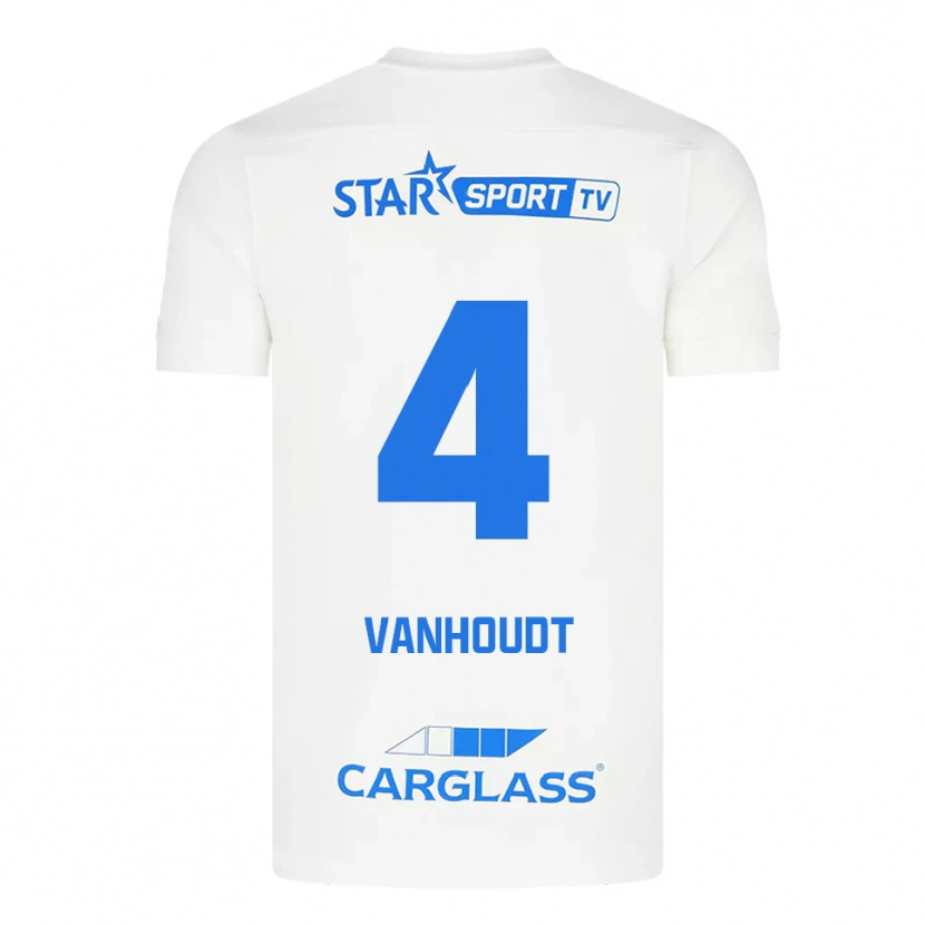 Danxen Kinderen Luna Vanhoudt #4 Wit Blauw Uitshirt Uittenue 2025/26 T-Shirt