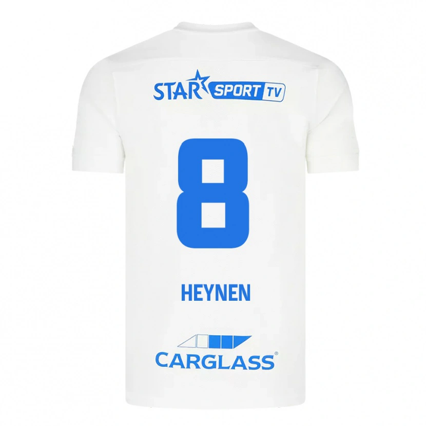 Danxen Kinderen Bryan Heynen #8 Wit Blauw Uitshirt Uittenue 2025/26 T-Shirt
