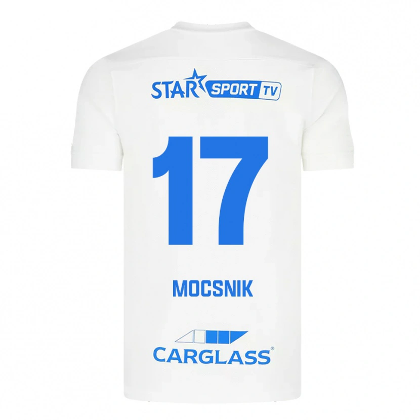 Danxen Kinderen Manu Mocsnik #17 Wit Blauw Uitshirt Uittenue 2025/26 T-Shirt