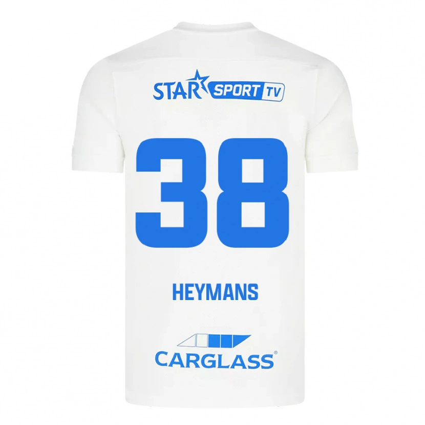 Danxen Kinderen Daan Heymans #38 Wit Blauw Uitshirt Uittenue 2025/26 T-Shirt