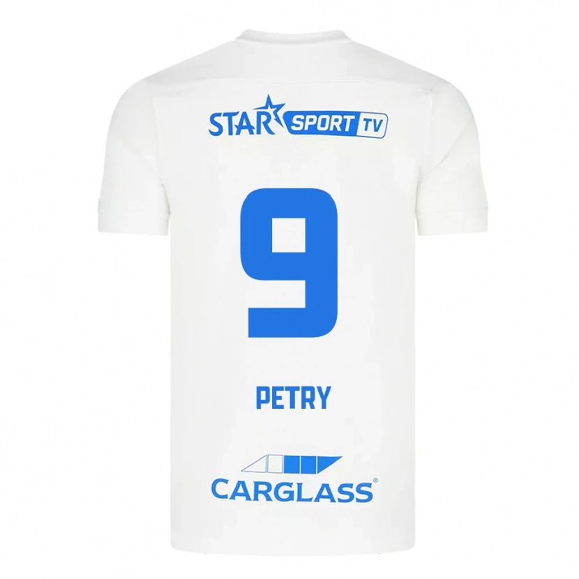 Danxen Kinderen Lisa Petry #9 Wit Blauw Uitshirt Uittenue 2025/26 T-Shirt
