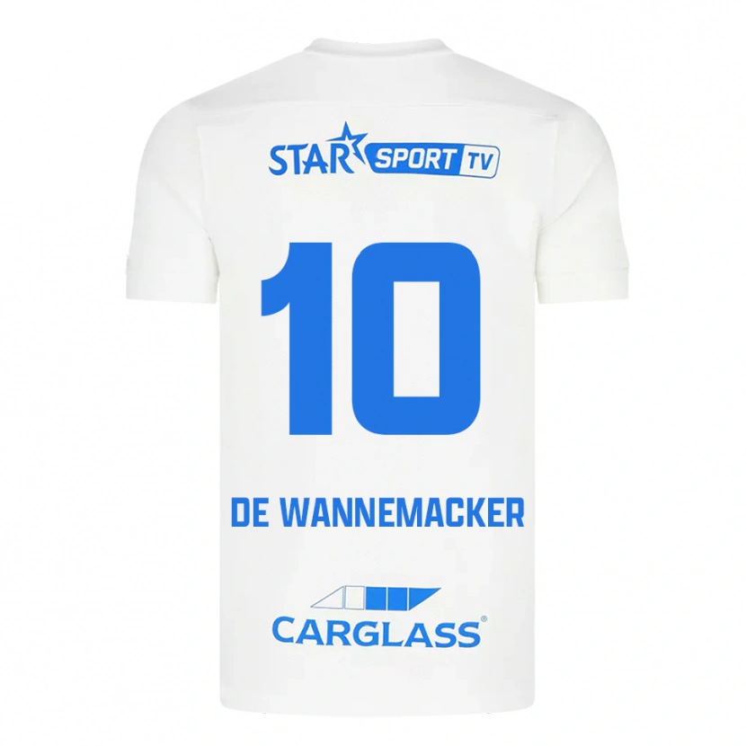 Danxen Kinderen August De Wannemacker #10 Wit Blauw Uitshirt Uittenue 2025/26 T-Shirt