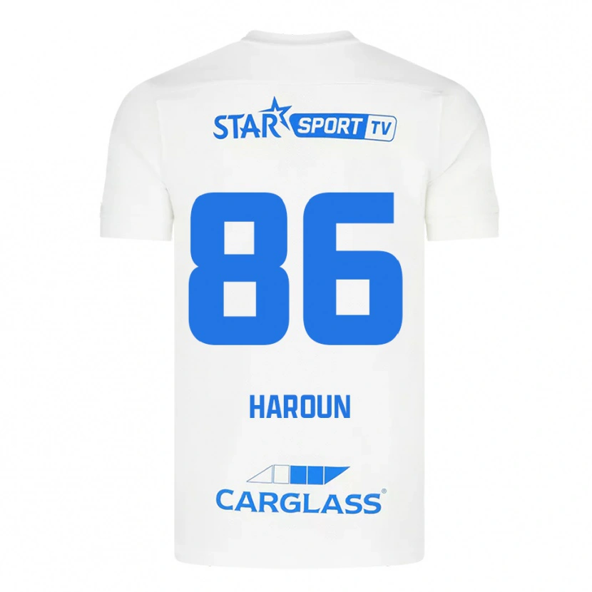 Danxen Kinderen Kenan Haroun #86 Wit Blauw Uitshirt Uittenue 2025/26 T-Shirt